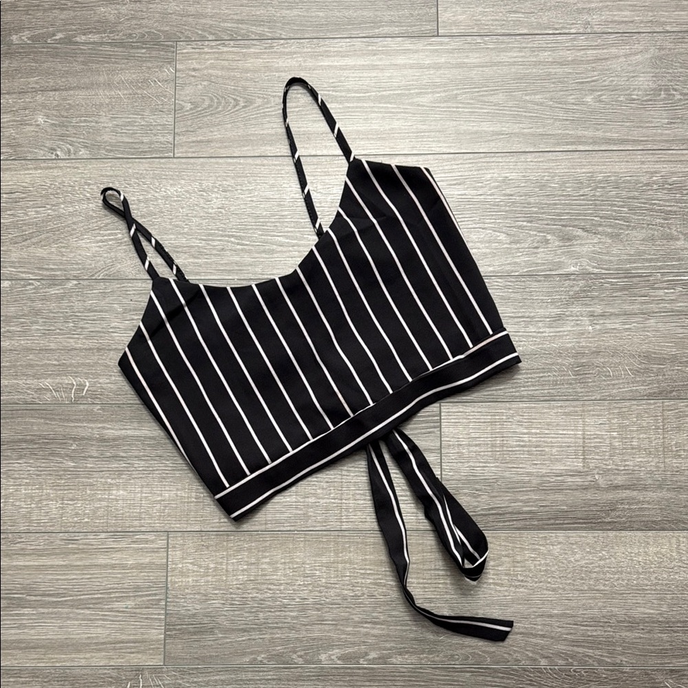 Striped Black and White Women's Top